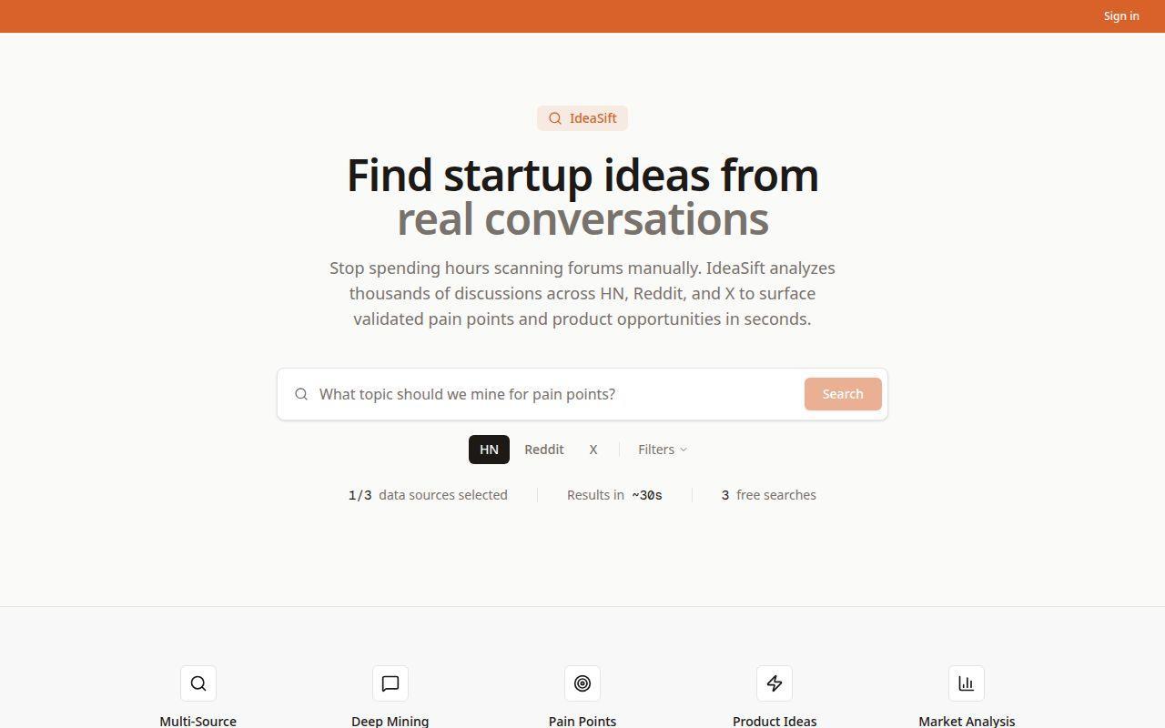 IdeaSift screenshot