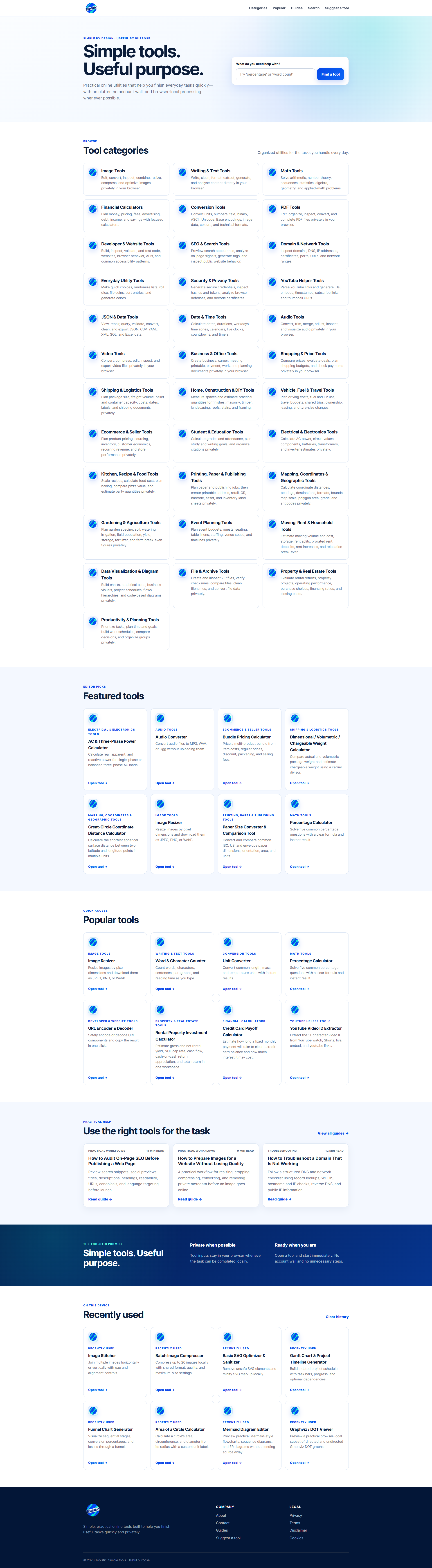 Toolstic — Simple online tools for useful tasks screenshot