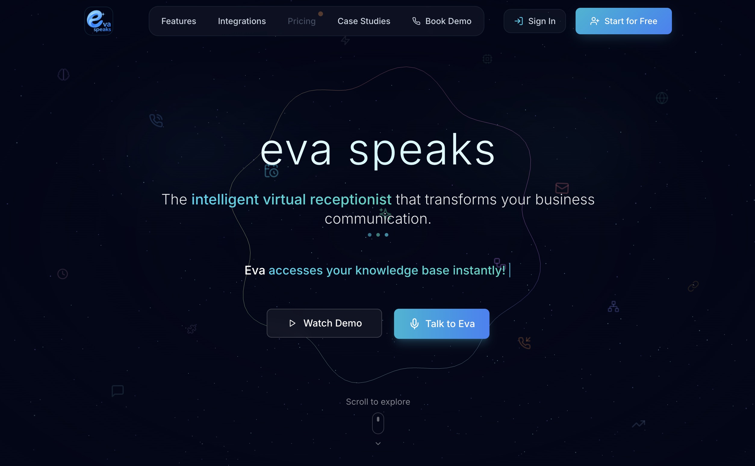 EvaSpeaks.ai — AI Virtual Receptionist & Voice Agent screenshot