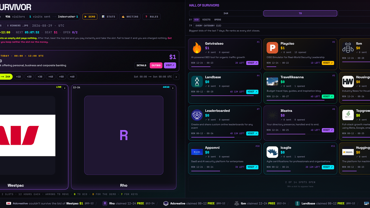 BidSurvivor screenshot